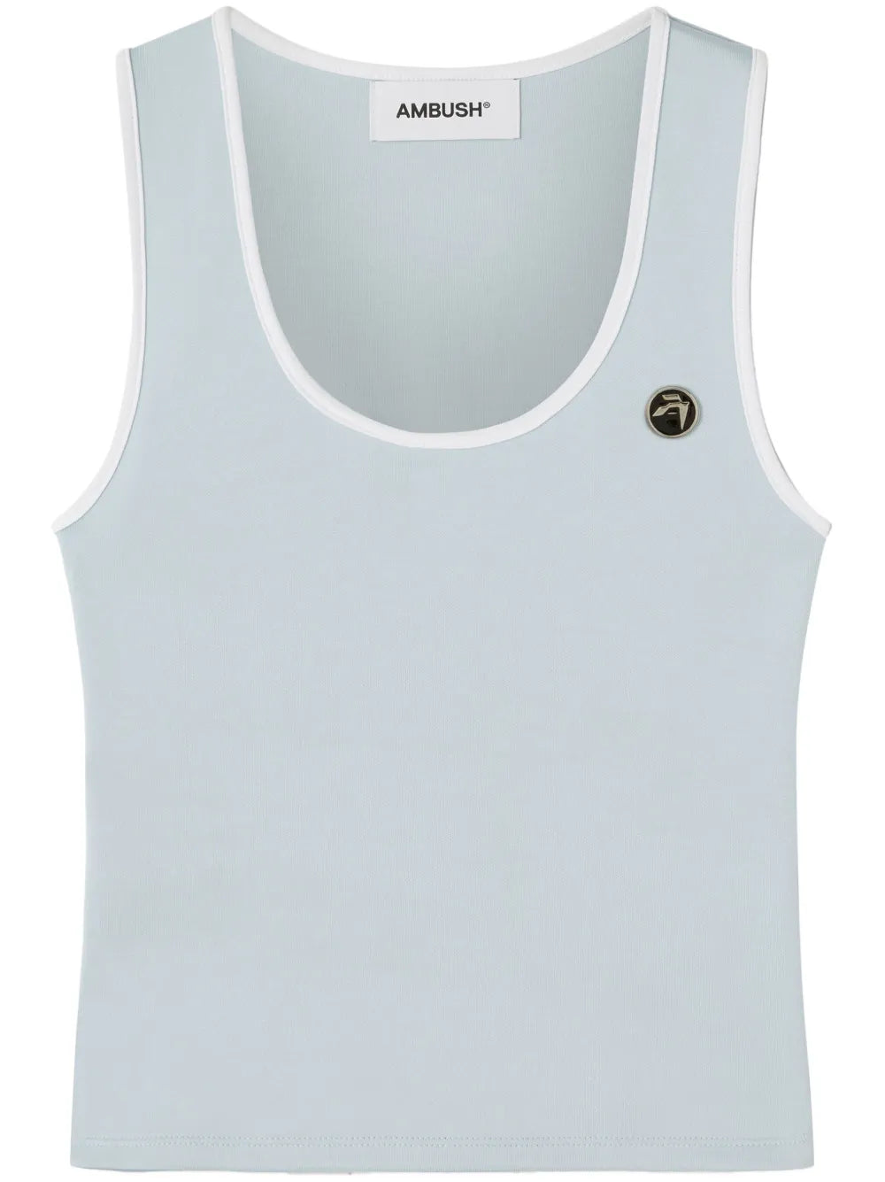 Round-Neck Logo-Plaque Top