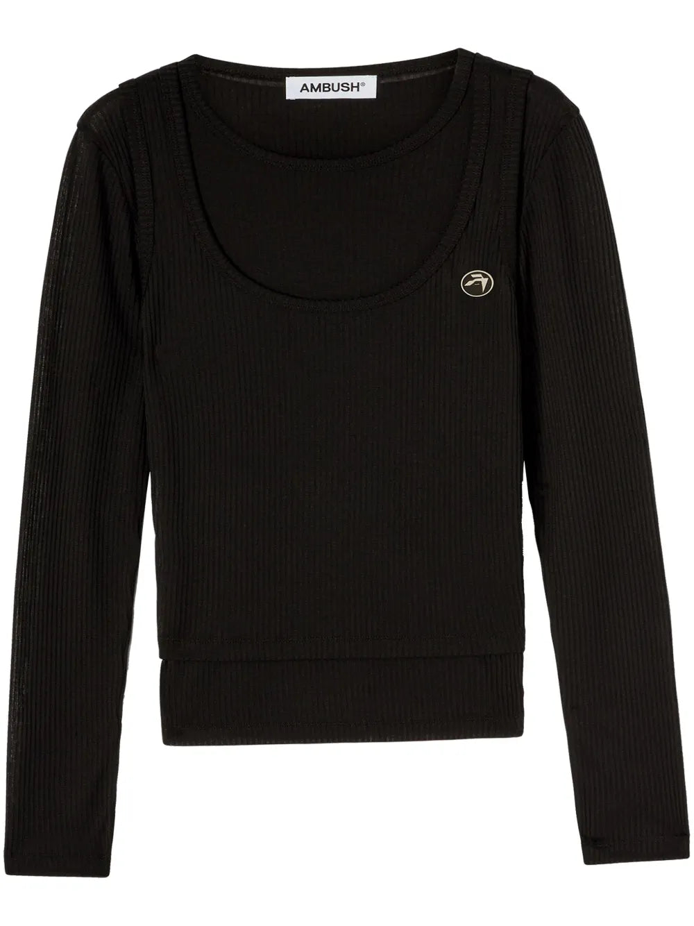 Layered Ribbed-Knit Top