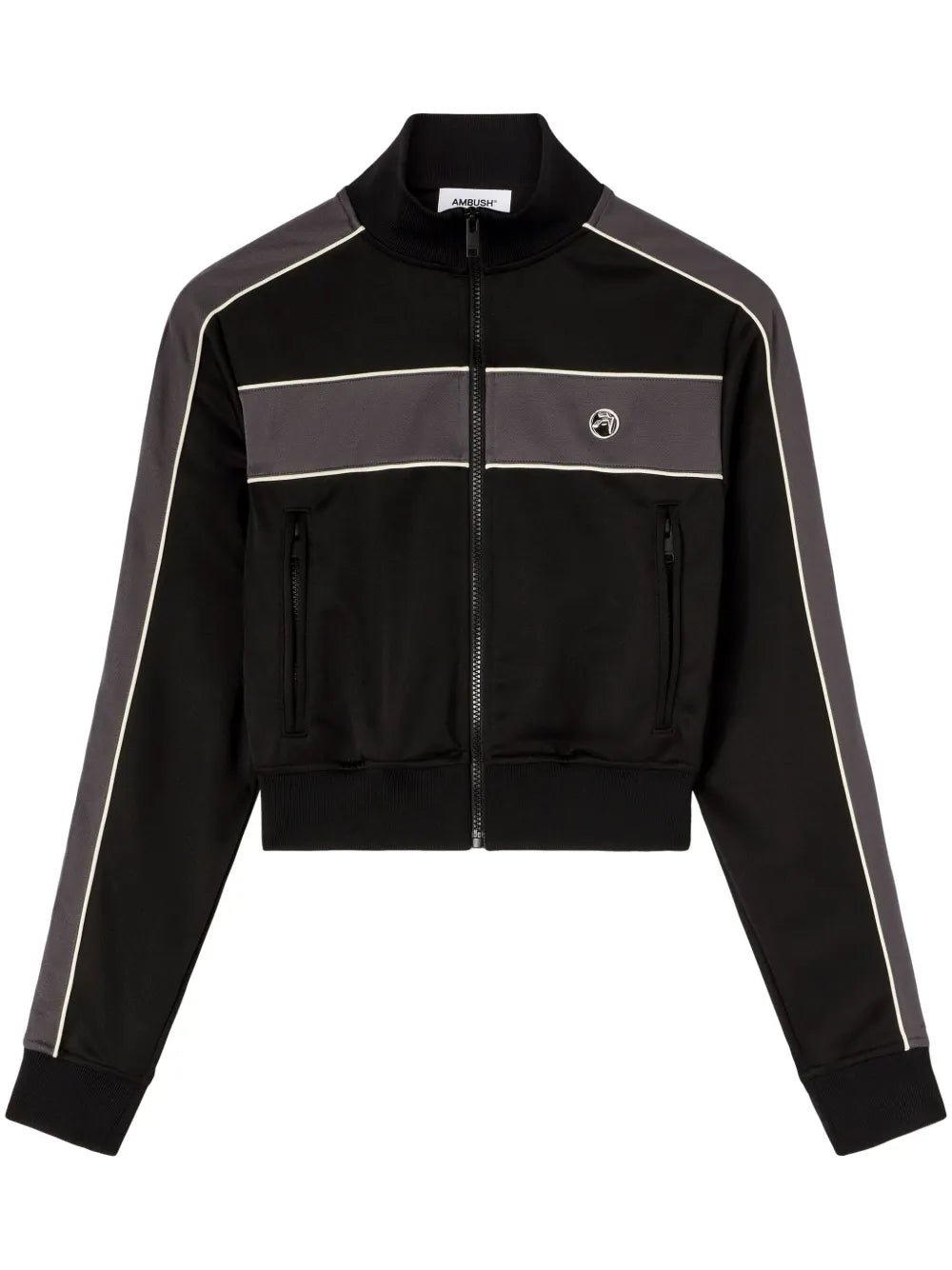 Zip-Up Striped Sweatshirt