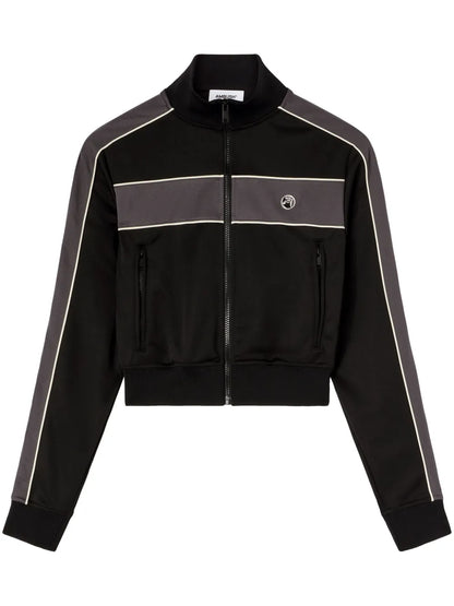Zip-Up Striped Sweatshirt