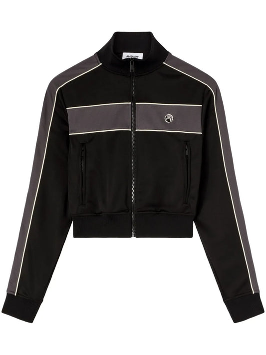 Zip-Up Striped Sweatshirt