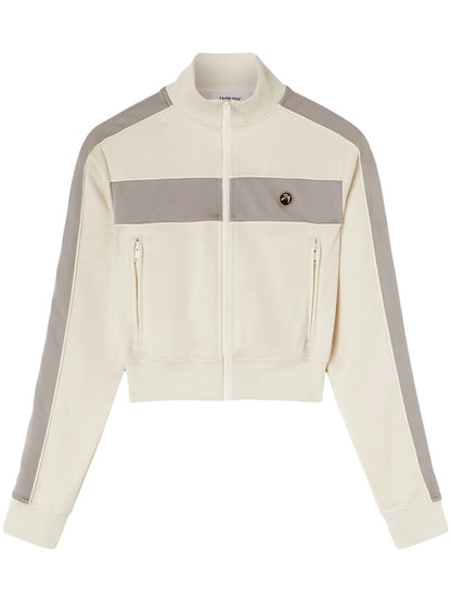 Zip-Up Striped Sweatshirt
