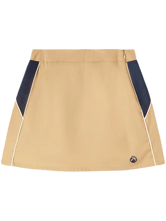 Mesh-Panelled Cotton Miniskirt