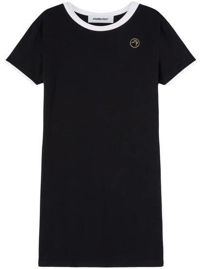 Contrast-Trim Ribbed Minidress