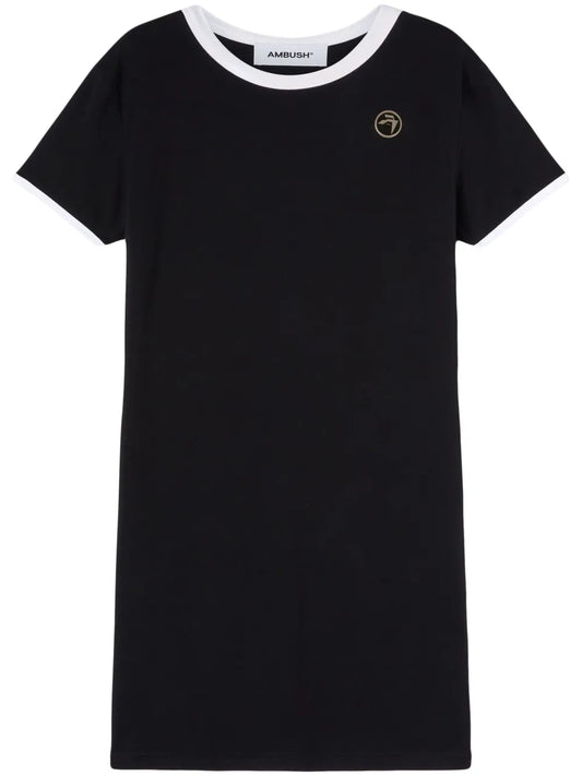 Contrast-Trim Ribbed Minidress