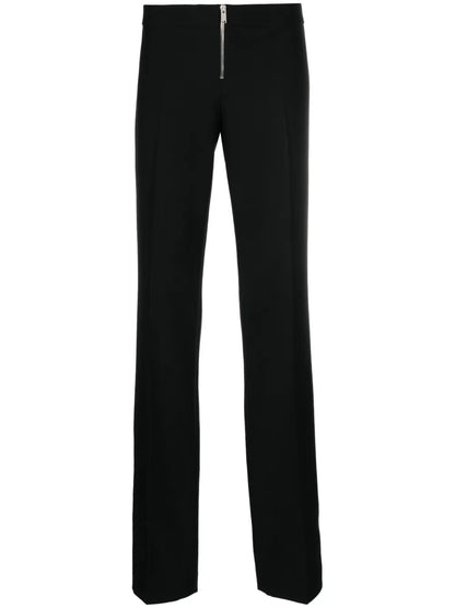 Low-Rise Wool Slim Trousers