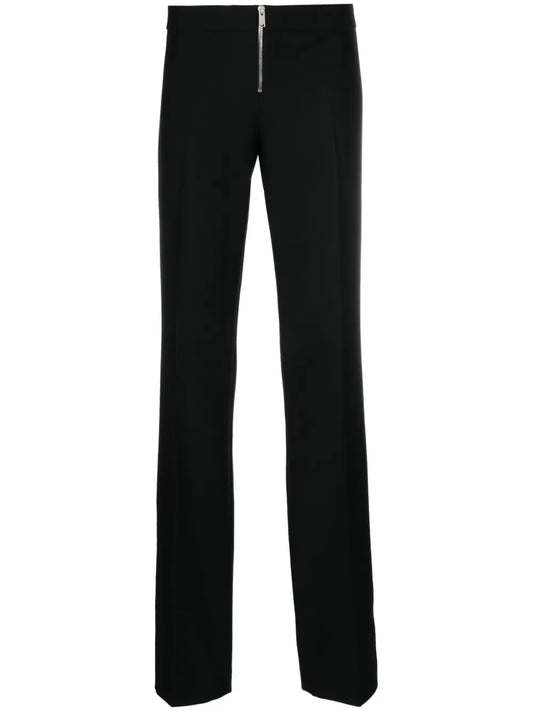 Low-Rise Wool Slim Trousers