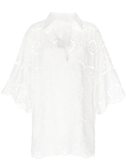 Floral-Embroidered Blouse