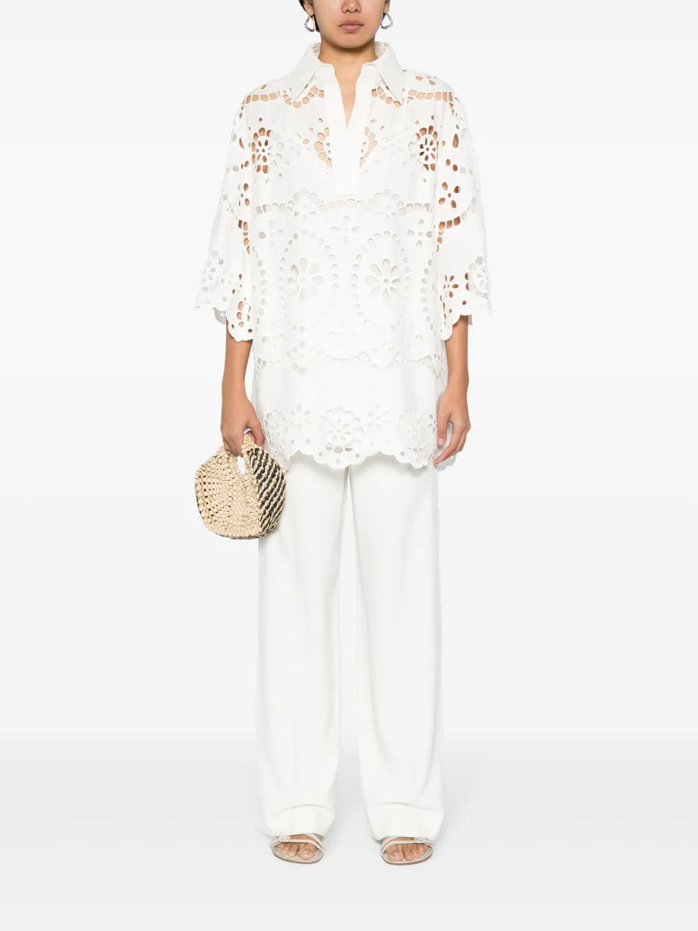 Floral-Embroidered Blouse
