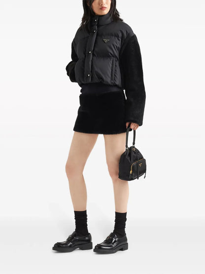 A-Line Shearling Miniskirt