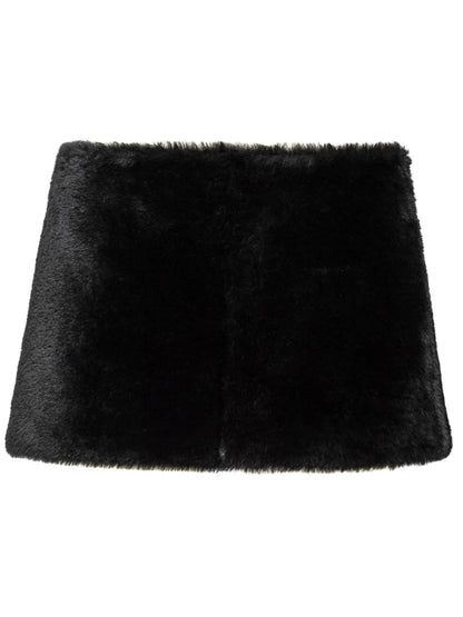 A-Line Shearling Miniskirt