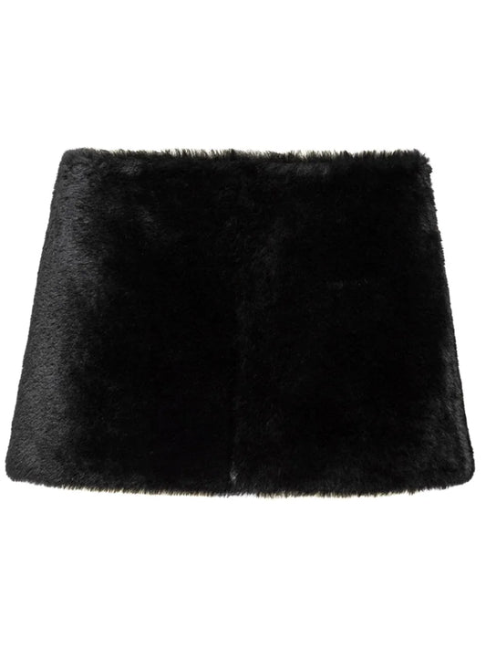 A-Line Shearling Miniskirt