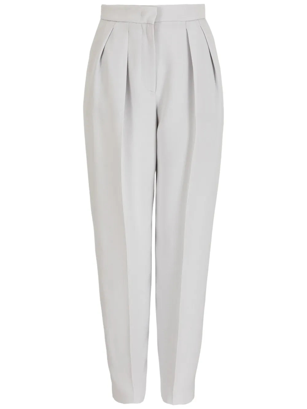 High-Waisted Silk Tapered Trousers