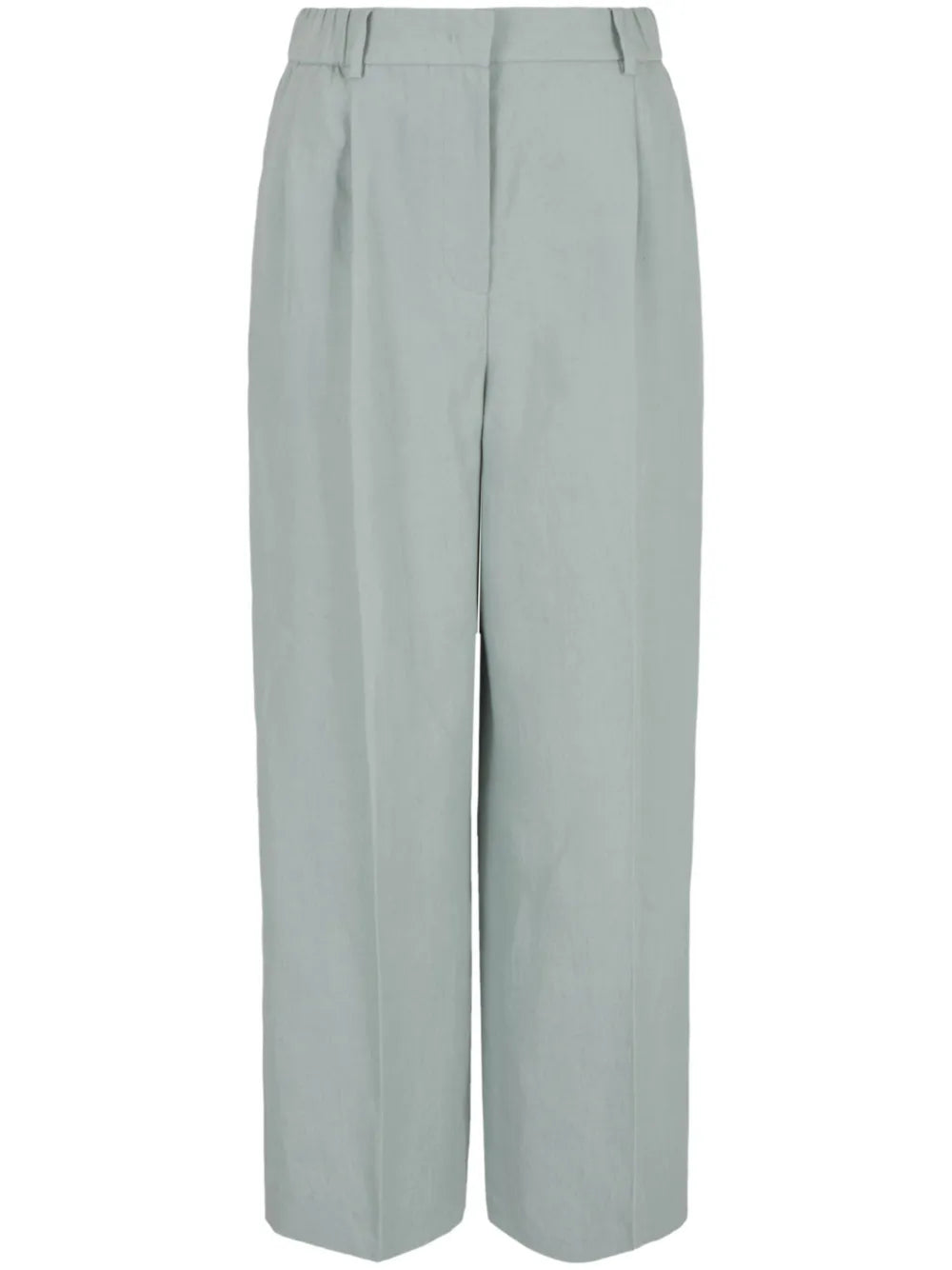 High-Waisted Linen Cropped Trousers