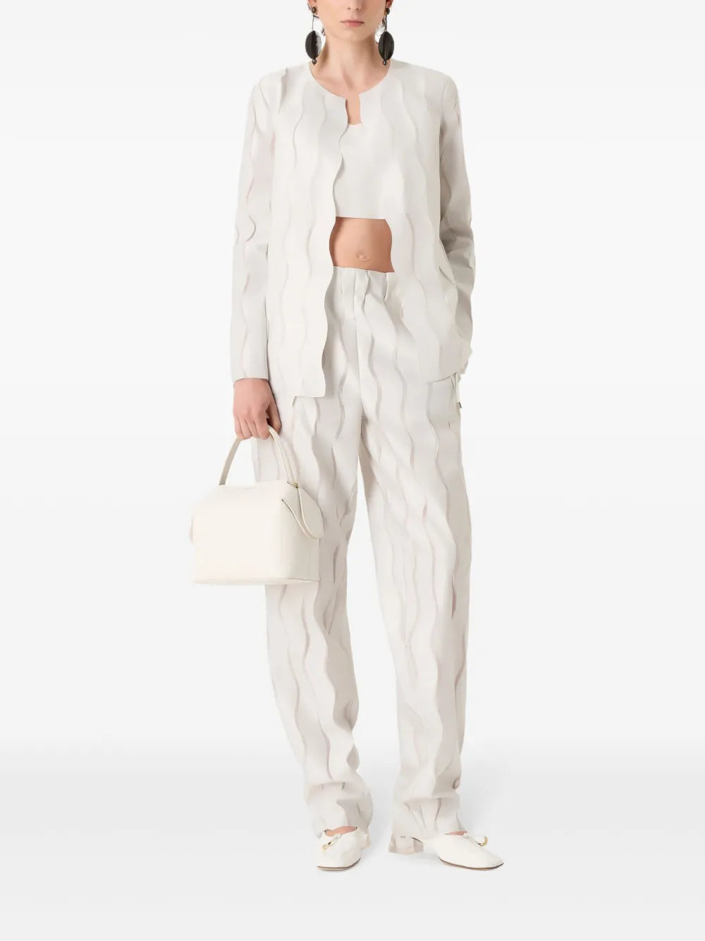 Round-Neck Open-Front Jacket