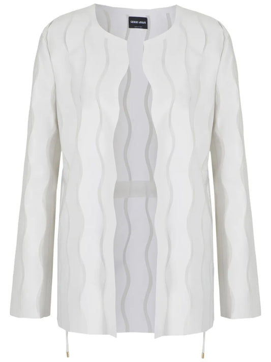 Round-Neck Open-Front Jacket