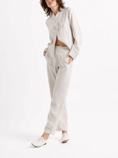 High-Waisted Tapered Trousers