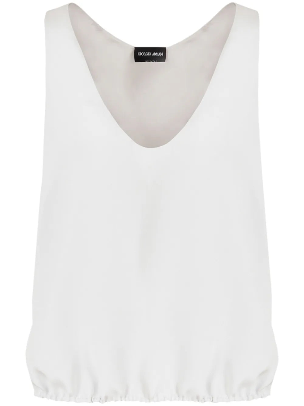 Elasticated Hem Silk Sleeveless Top