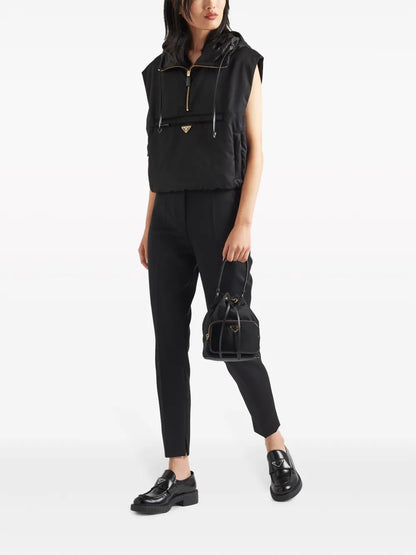 Re-Nylon Triangle-Logo Hooded Vest