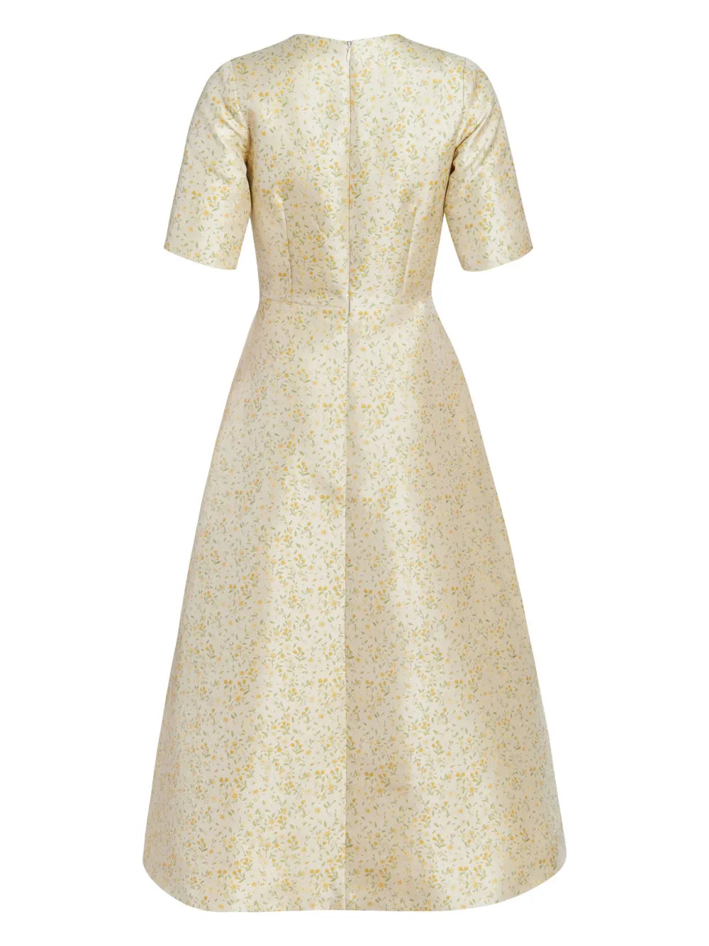 Mae Floral-Brocade Midi Dress