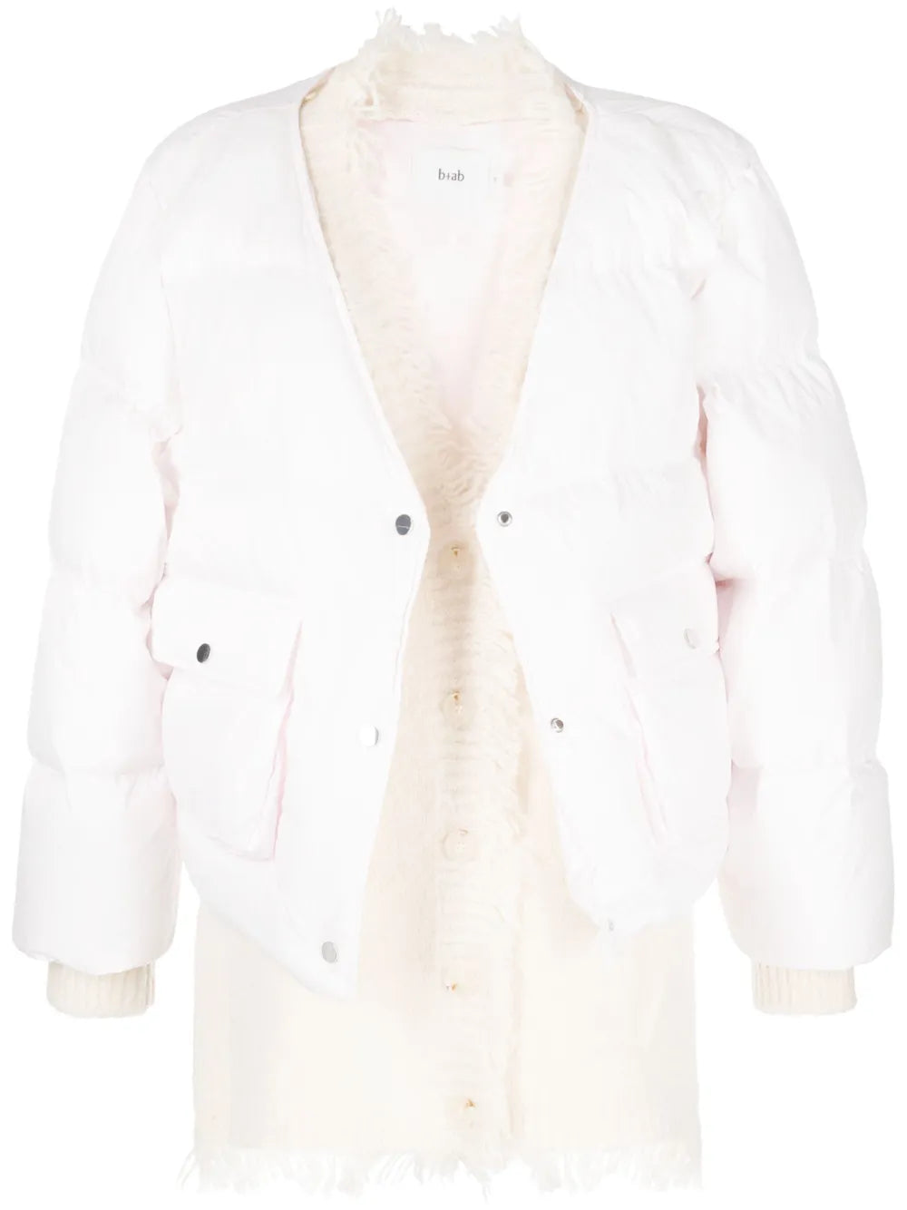 Layered Frayed Puffer Jacket