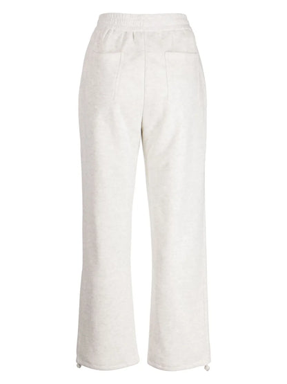 Pleated Drawstring Cotton-Blend Track Pants