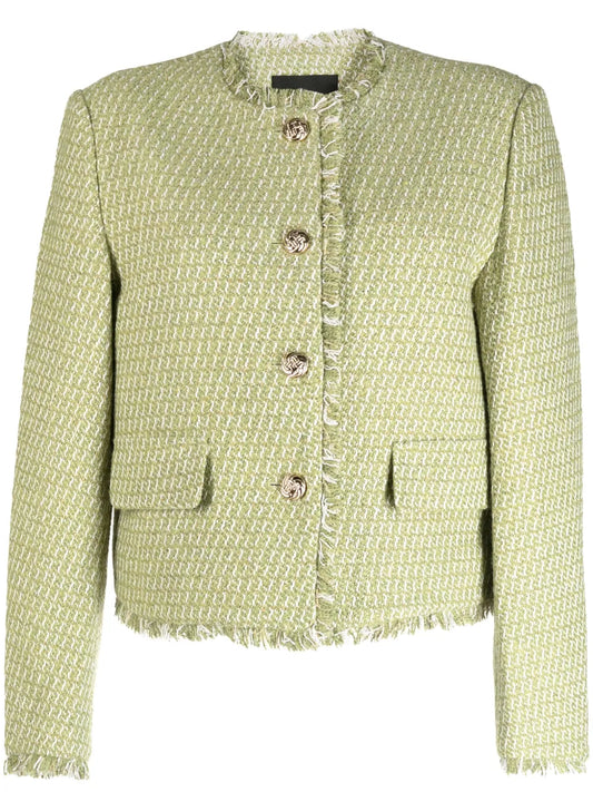 Frayed-Edge Tweed Jacket