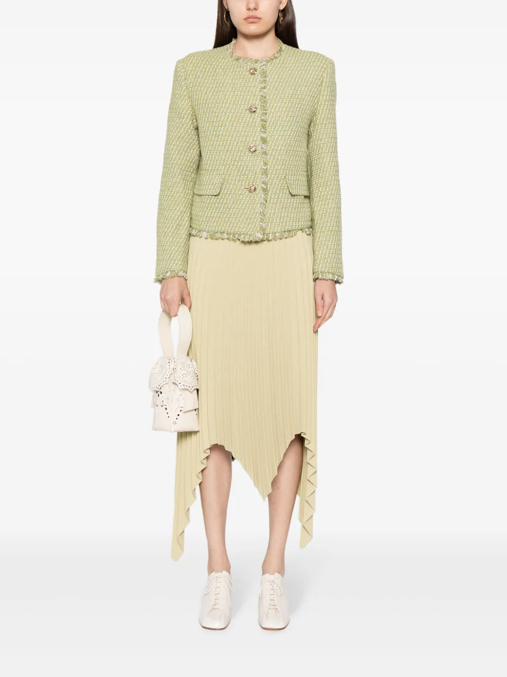 Frayed-Edge Tweed Jacket