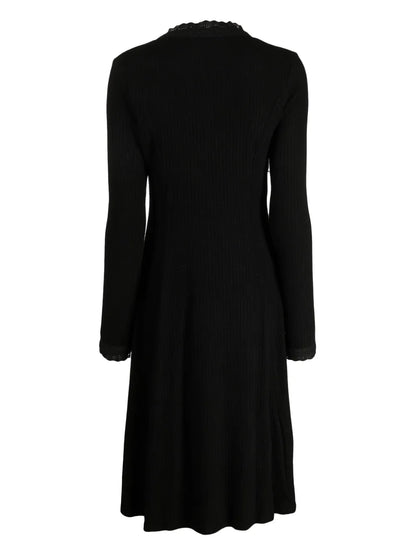 Ribbed V-Neck Midi Dress