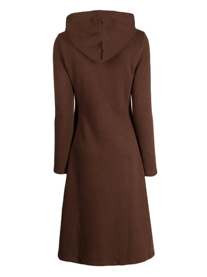 Hooded Fine-Knit Midi Dress
