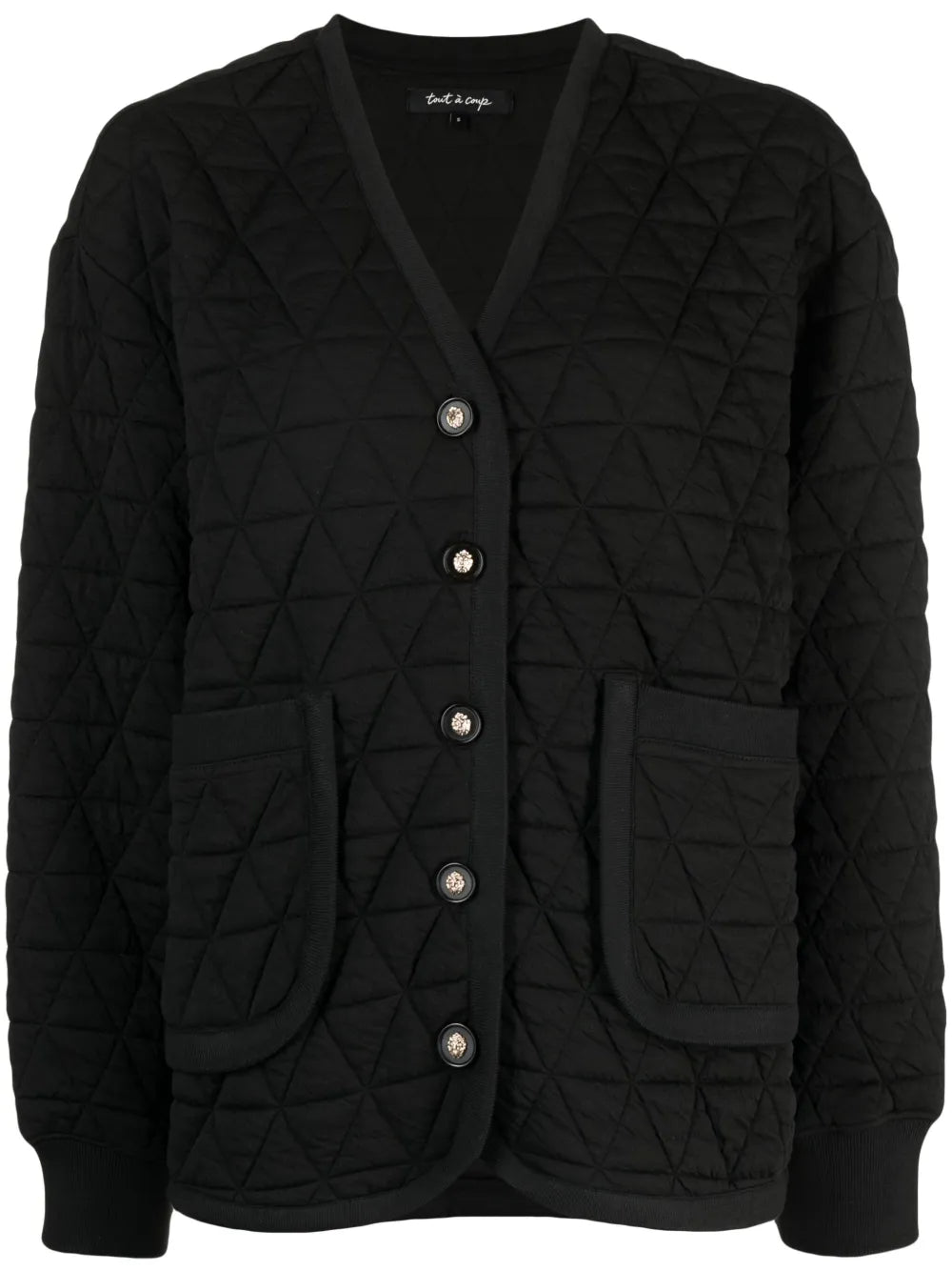 V-Neck Quilted Bomber Jacket