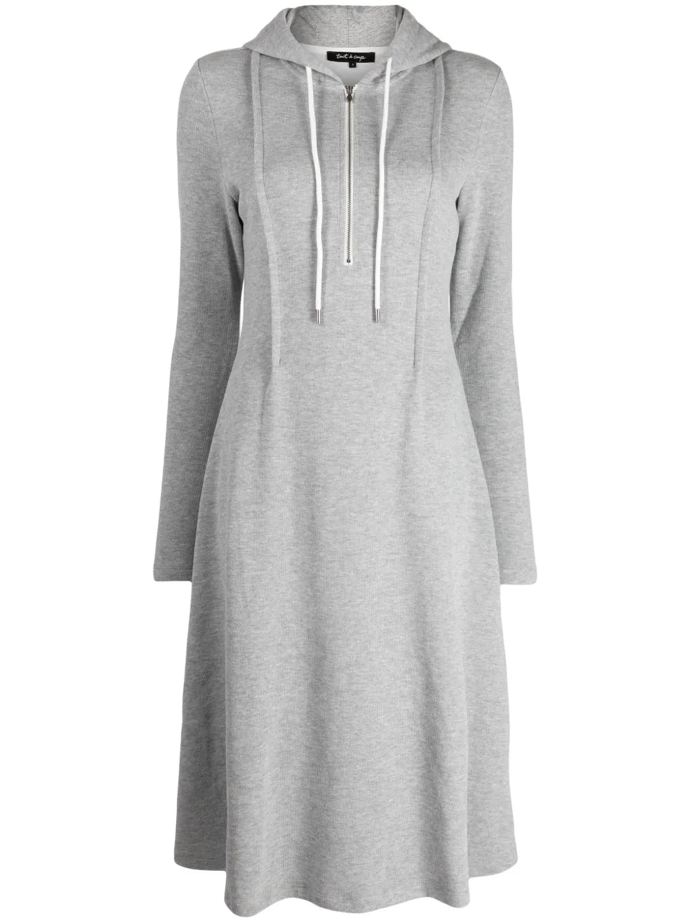 Hooded Fine-Knit Midi Dress