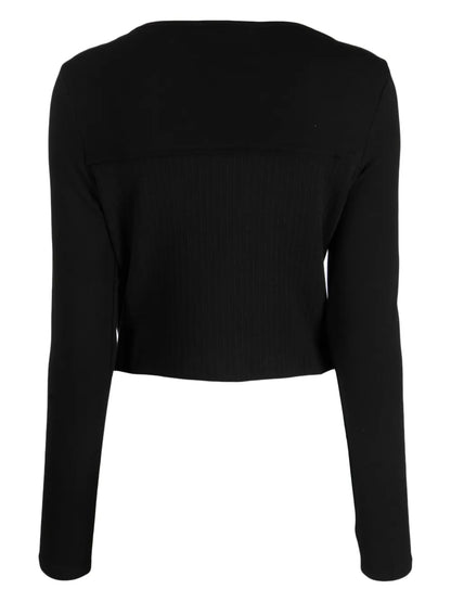 Buckle-Detail Cut-Out Cropped Top