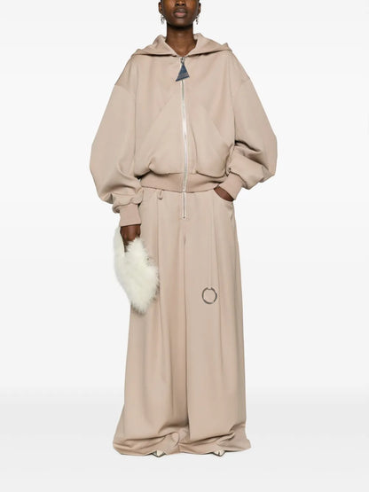 Embellished Wide-Leg Wool Trousers