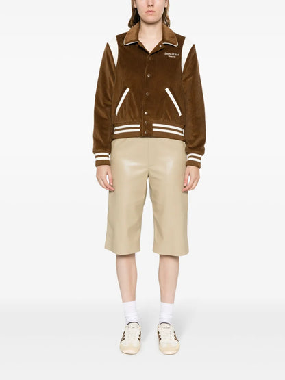 Logo-Embroidered Corduroy Bomber Jacket