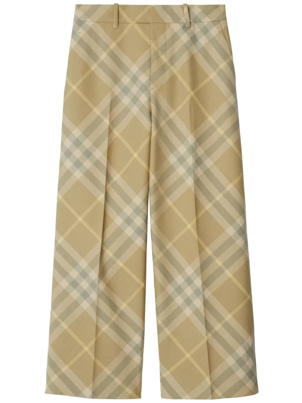 Check-Print Tailored Wool Trousers