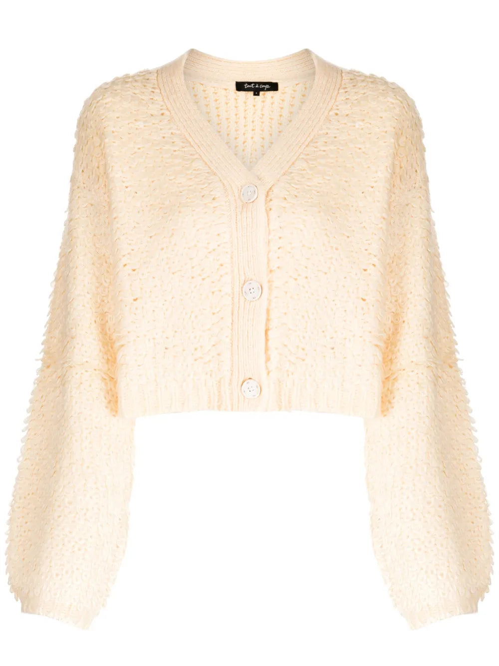 Bouclé-Design Cropped Cardigan
