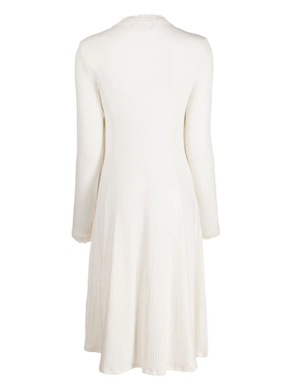 Ribbed V-Neck Midi Dress