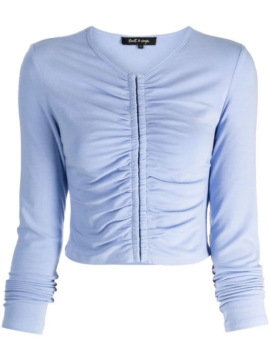 Ruched Cropped Cardigan