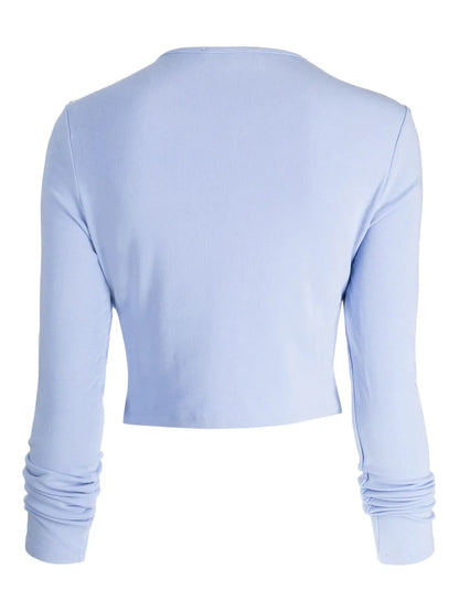 Ruched Cropped Cardigan