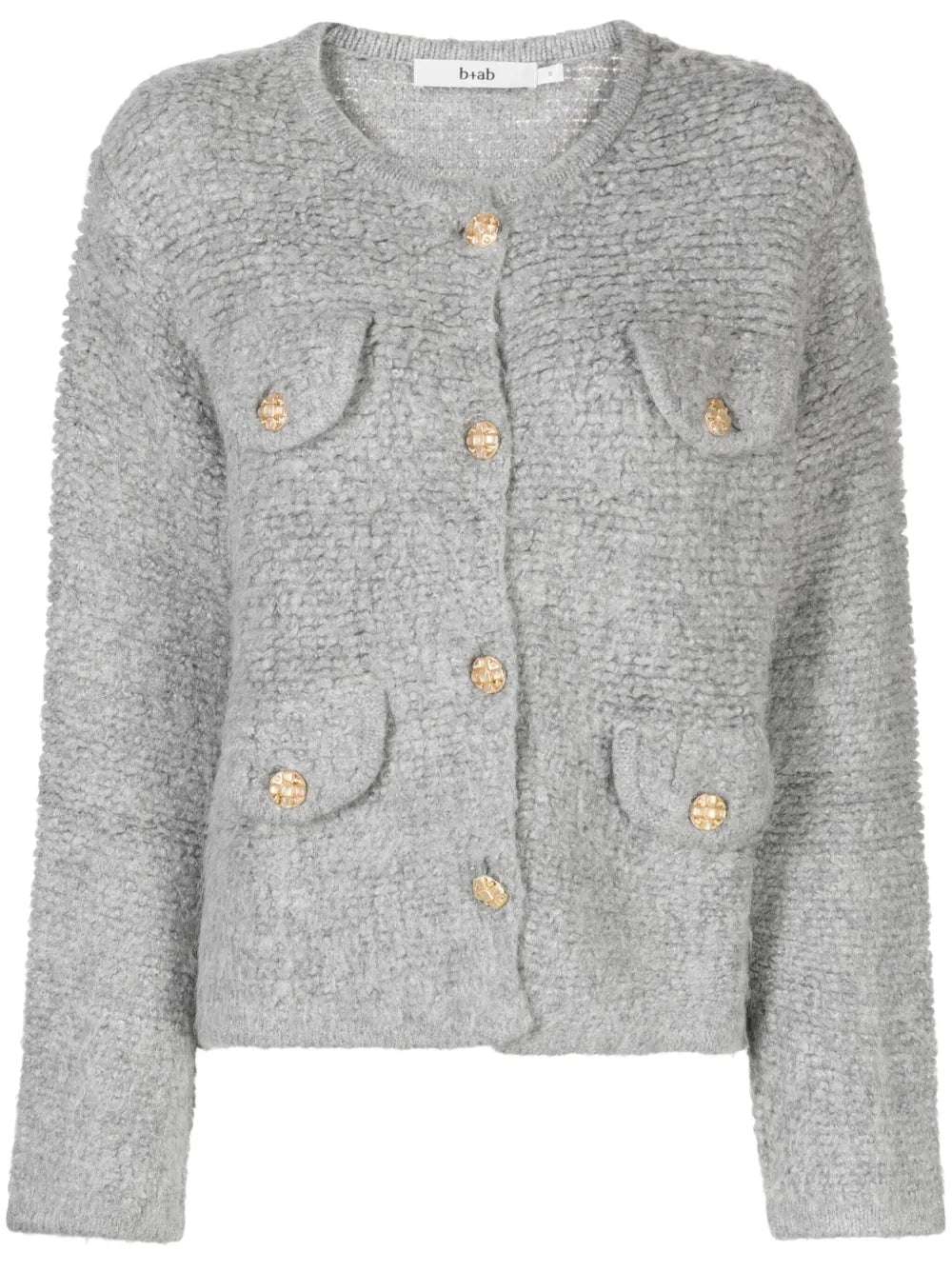 Flap-Pocket Bouclé Wool-Blend Cardigan