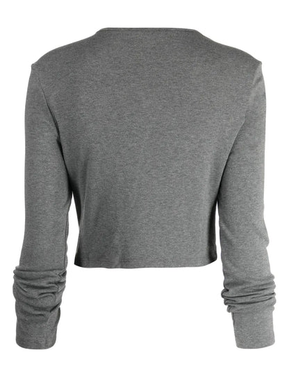 Ruched Cropped Cardigan