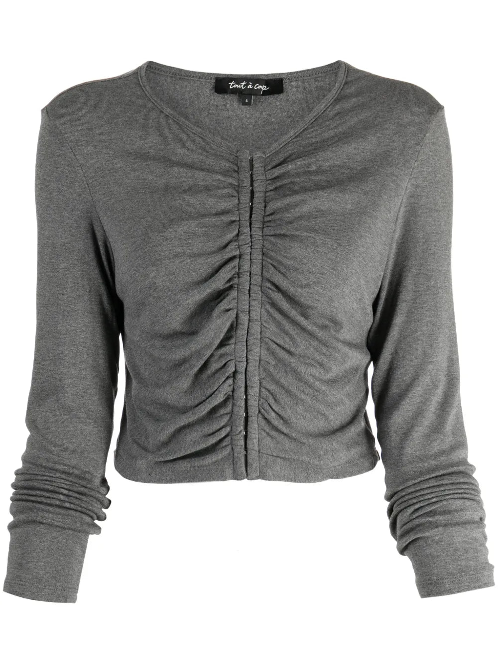 Ruched Cropped Cardigan