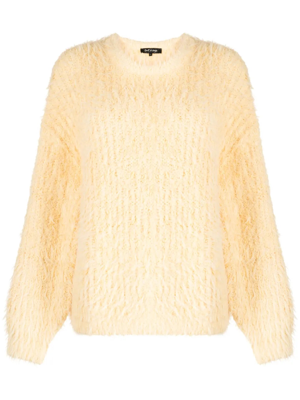 Brushed-Effect Ribbed-Knit Jumper