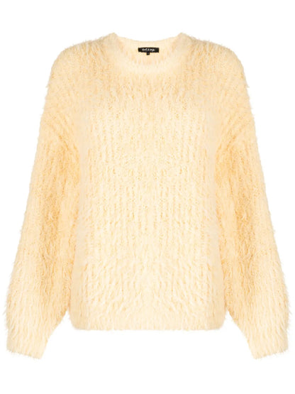 Brushed-Effect Ribbed-Knit Jumper