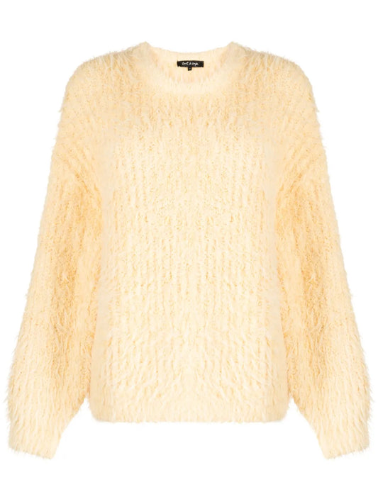 Brushed-Effect Ribbed-Knit Jumper