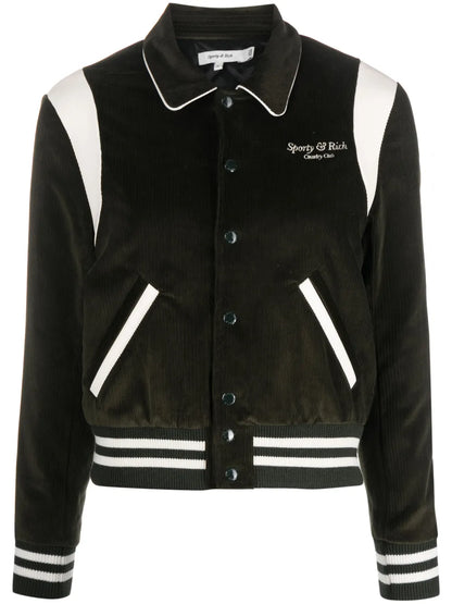 Logo-Embroidered Cotton Bomber Jacket