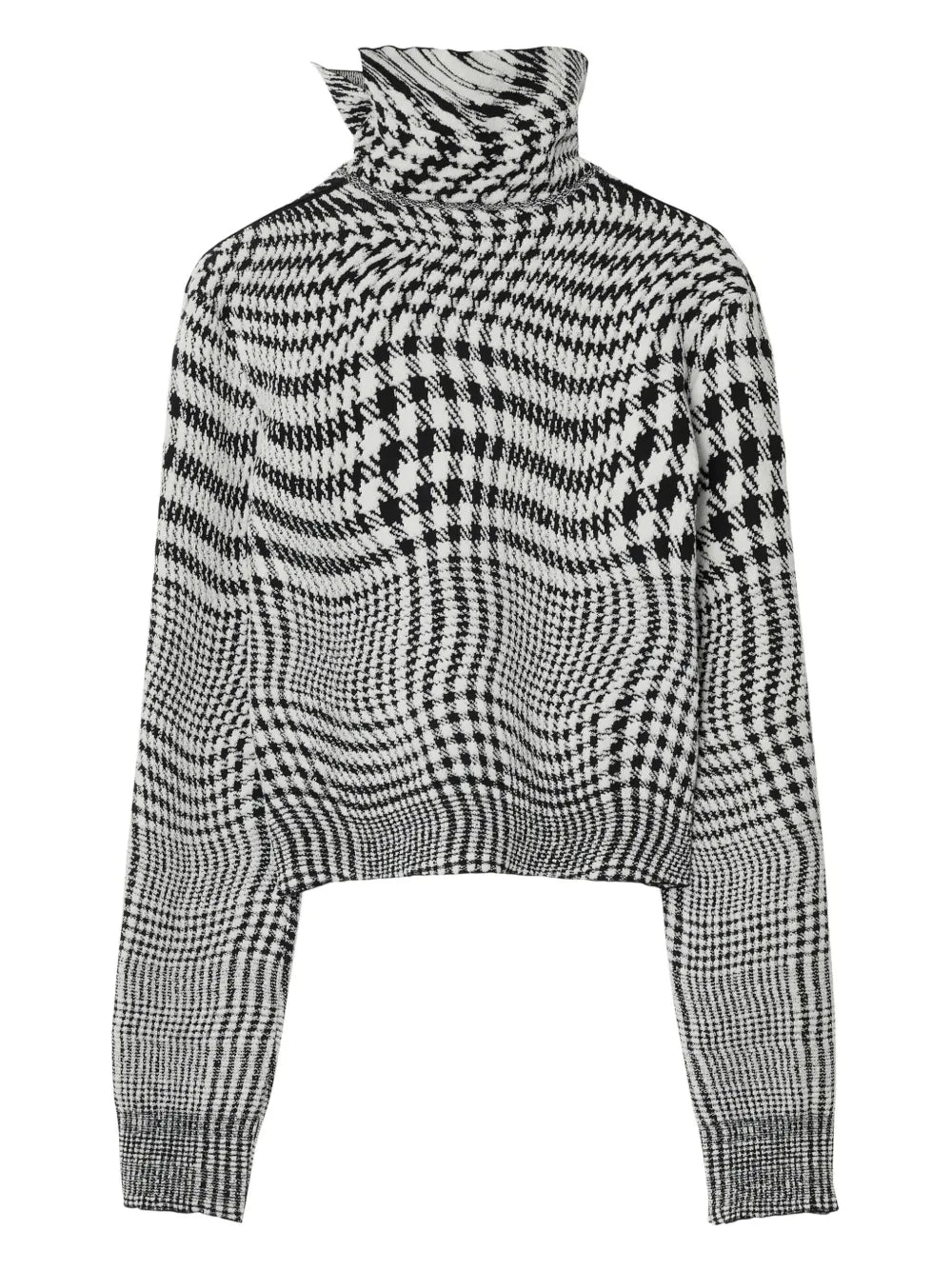 High-Neck Houndstooth Jacquard Jumper