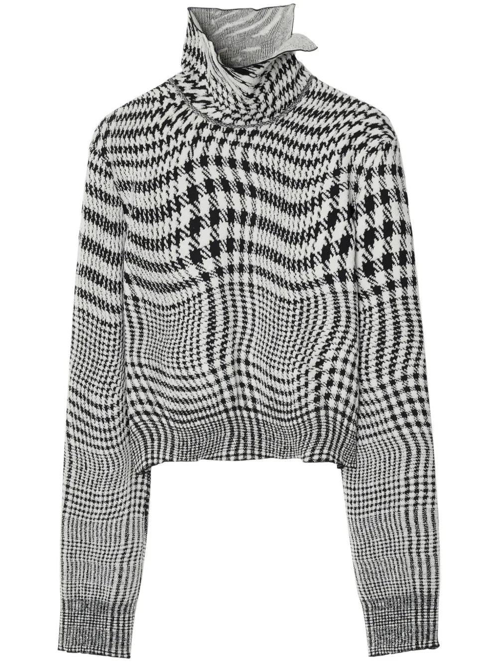 High-Neck Houndstooth Jacquard Jumper