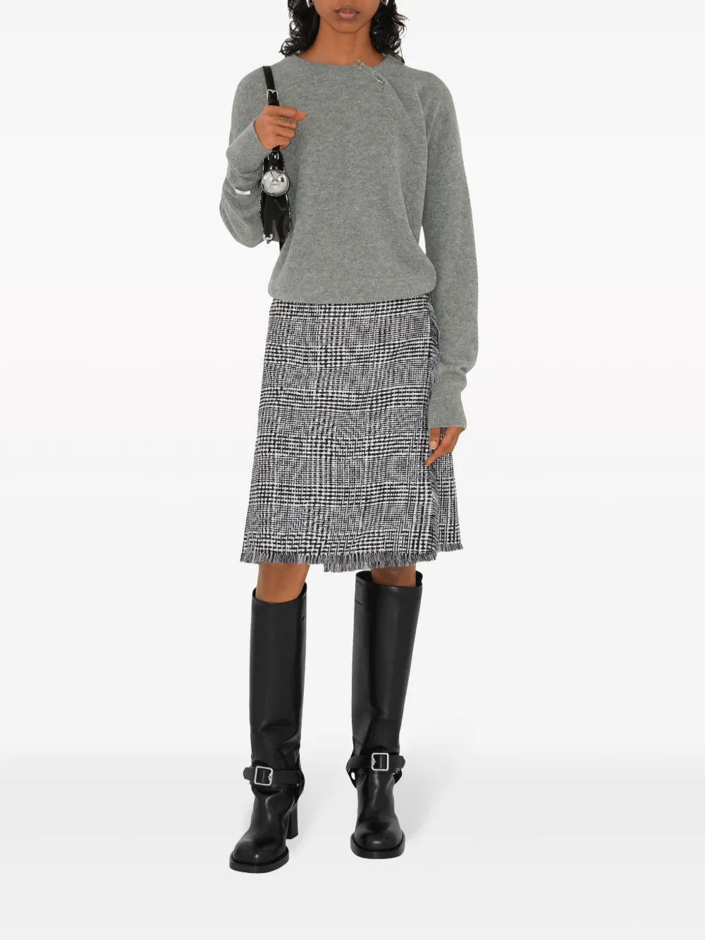 Equestrian Knight-Embroidered Crew-Neck Jumper